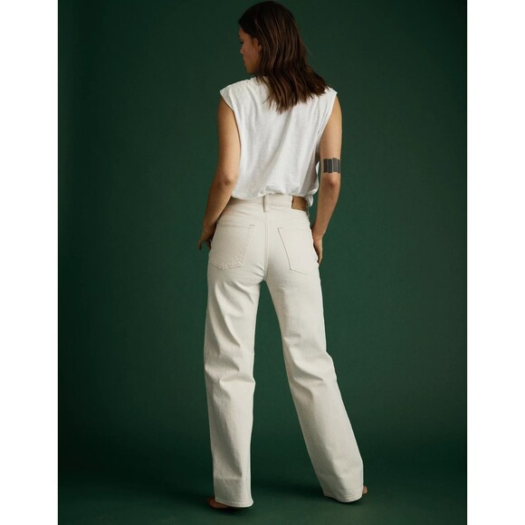 AE77 American Eagle women The Stovepipe Selvedge Jean size 24 Natural Beige $188 - Picture 3 of 12